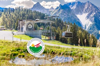 Qualität am Berg im Sommer | © Bergbahnen Brandnertal Panoramabahn mit Qualitätssiegel "Beste österreichische Sommerbergbahnen" | © Bergbahnen Brandnertal