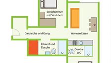 Apartment, shower, toilet, modern conveniences