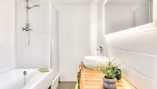 Apartment, shower and bath tub, balcony