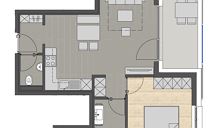 Apartment, separate toilet and shower/bathtub, 1 bed room