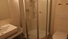 Holiday home, shower and bath, toilet, balcony