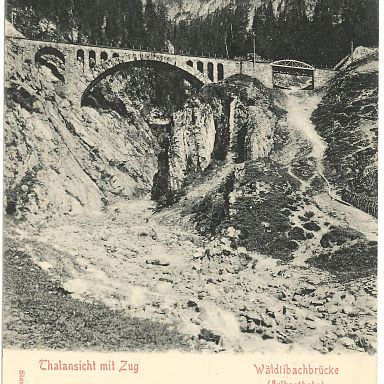 Postkarte des Wäldletobels um 1920